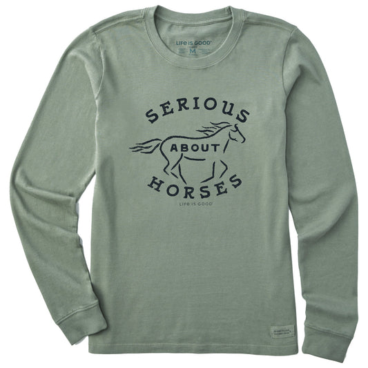 Women's Serious About Horses Long Sleeve Crusher Tee
