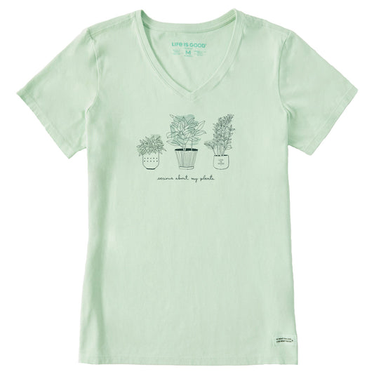 Women's Serious About My Plants Short Sleeve Crusher Vee