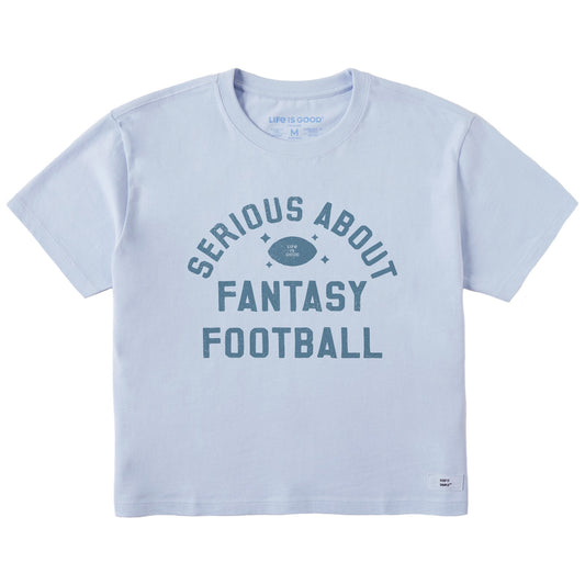 Women's Serious About Fantasy Football Short Sleeve Crusher Boxy Tee