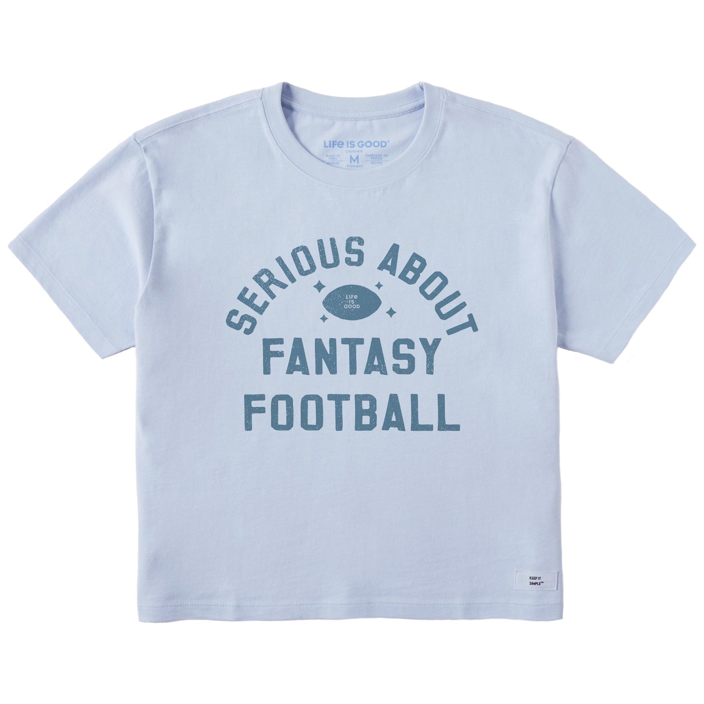 Women's Serious About Fantasy Football Short Sleeve Crusher Boxy Tee