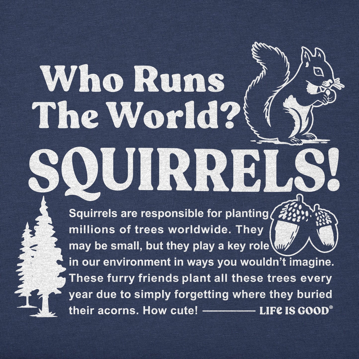 Men's Squirrels Run the World Short Sleeve Crusher Tee