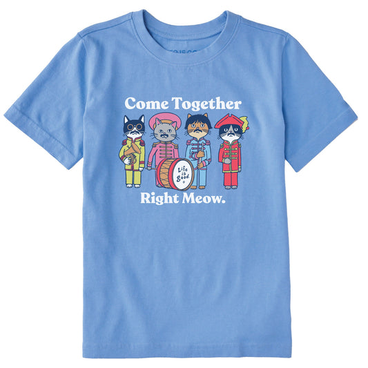 Kids Come Together Right Meow Short Sleeve Crusher Tee