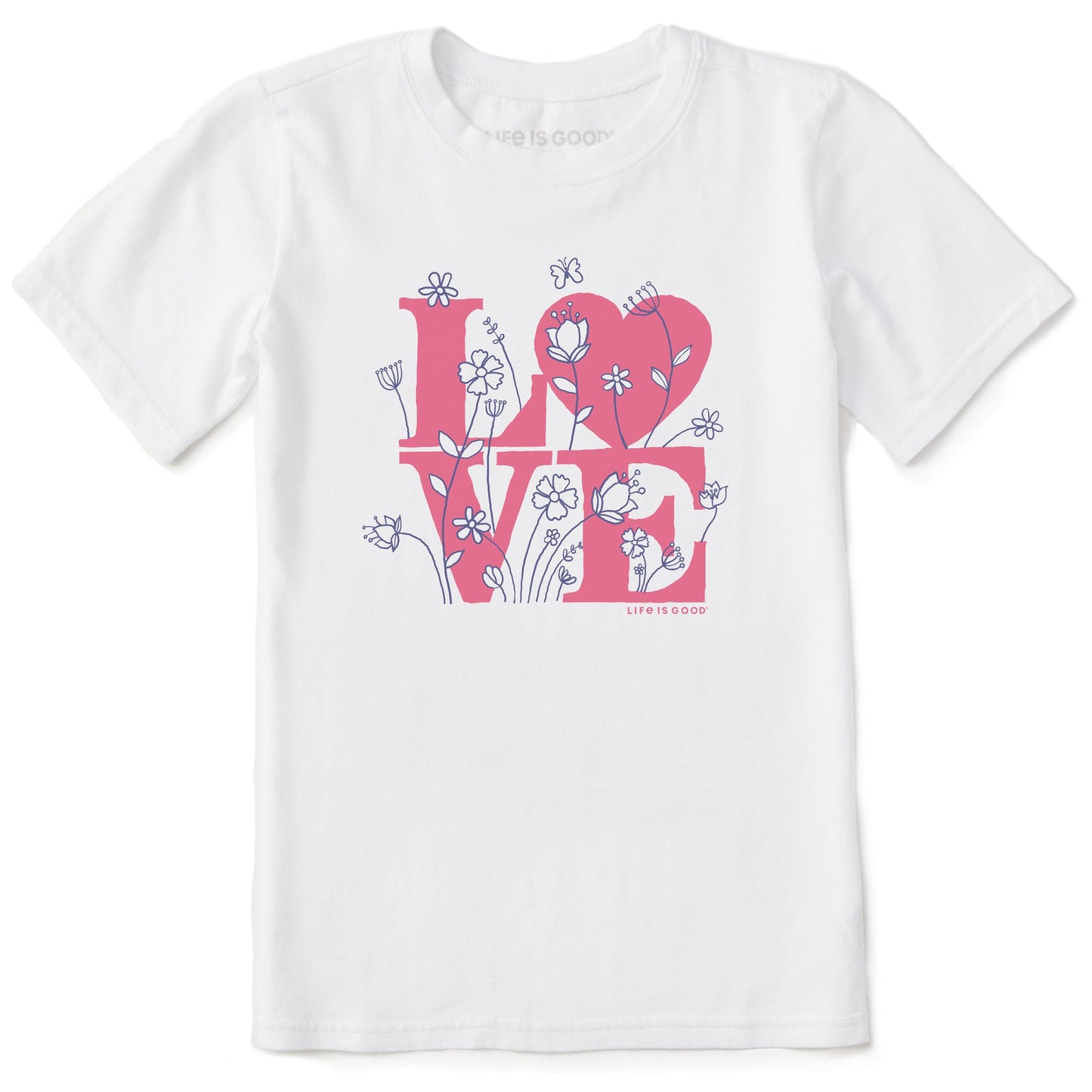 Kids Love Flower Stack Short Sleeve Crusher Tee