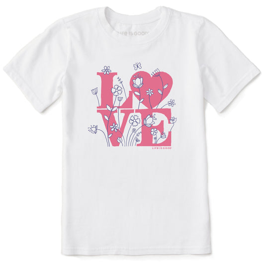 Kids Love Flower Stack Short Sleeve Crusher Tee