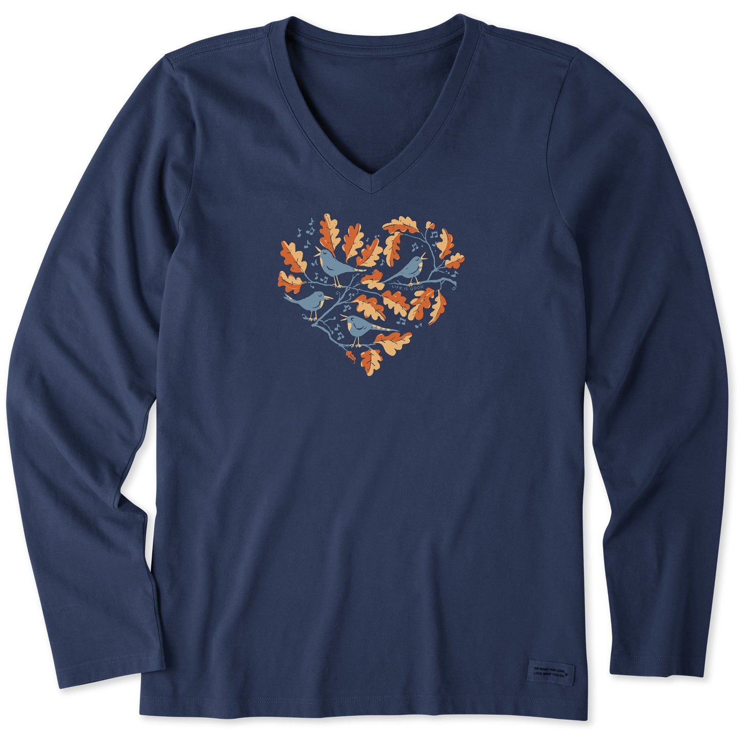Women's Three Fall Birds Long Sleeve Crusher Vee