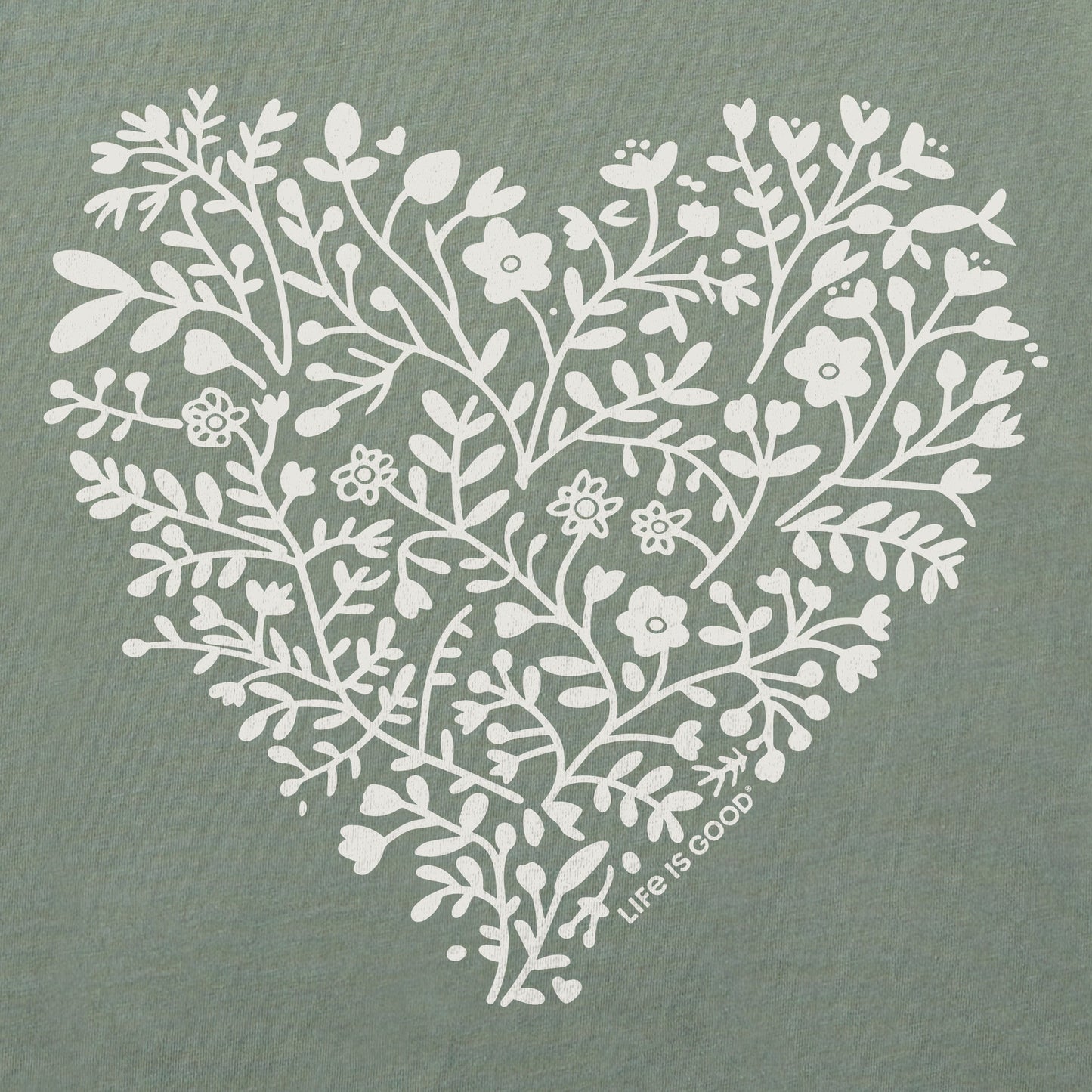 Women's Flowers Heart Short Sleeve Crusher Boxy Tee