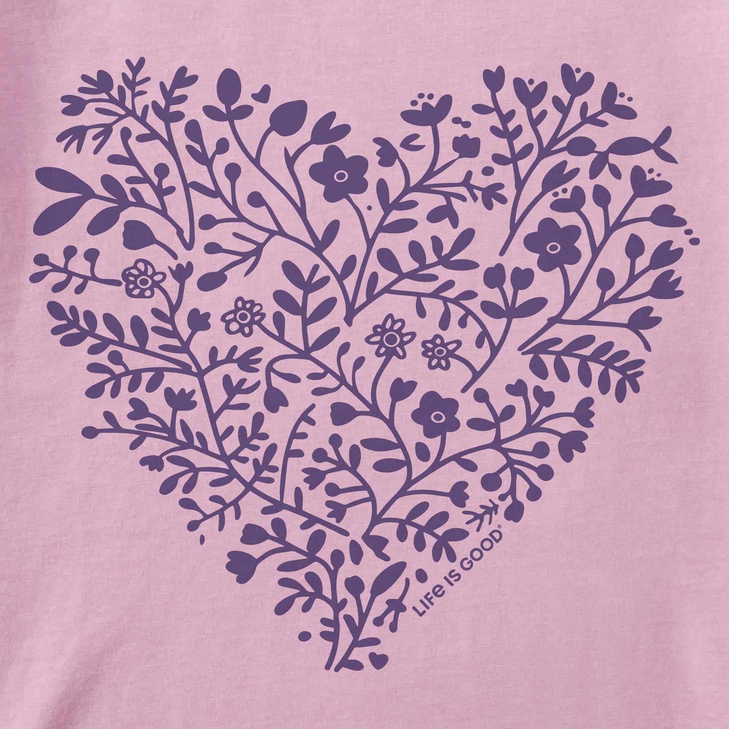 Women's Flowers Heart Short Sleeve Crusher Vee