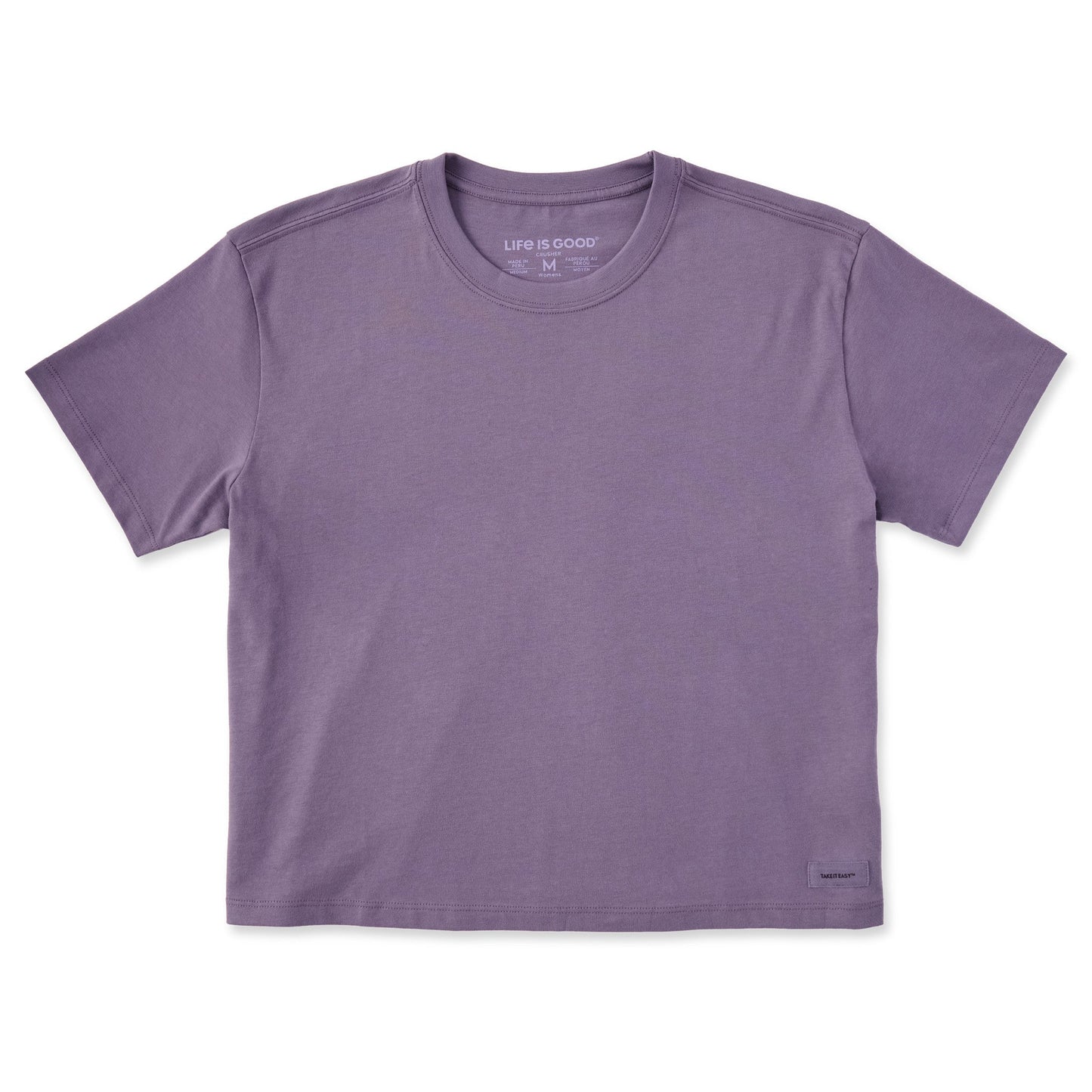 Women's Solid Short Sleeve Crusher Boxy Tee