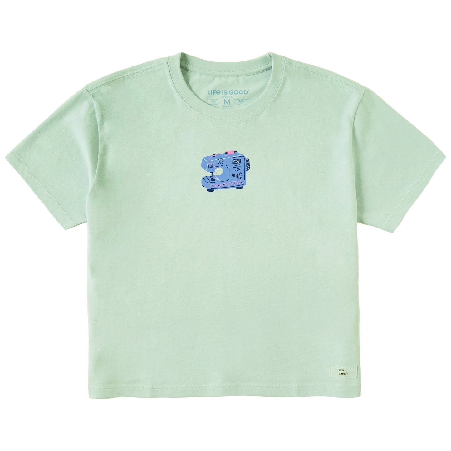 Women's Sewing Machine Mini Short Sleeve Crusher Boxy Tee