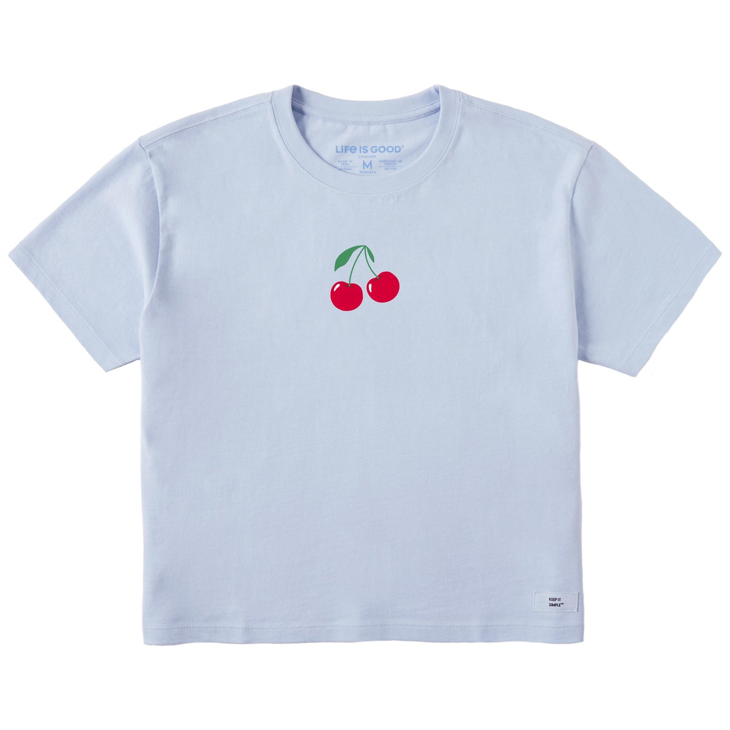 Women's Two Cherries Mini Short Sleeve Crusher Boxy Tee