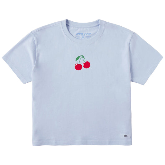 Women's Two Cherries Mini Short Sleeve Crusher Boxy Tee