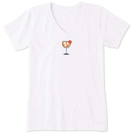 Women's Aperol Spritz Mini Short Sleeve Crusher Vee