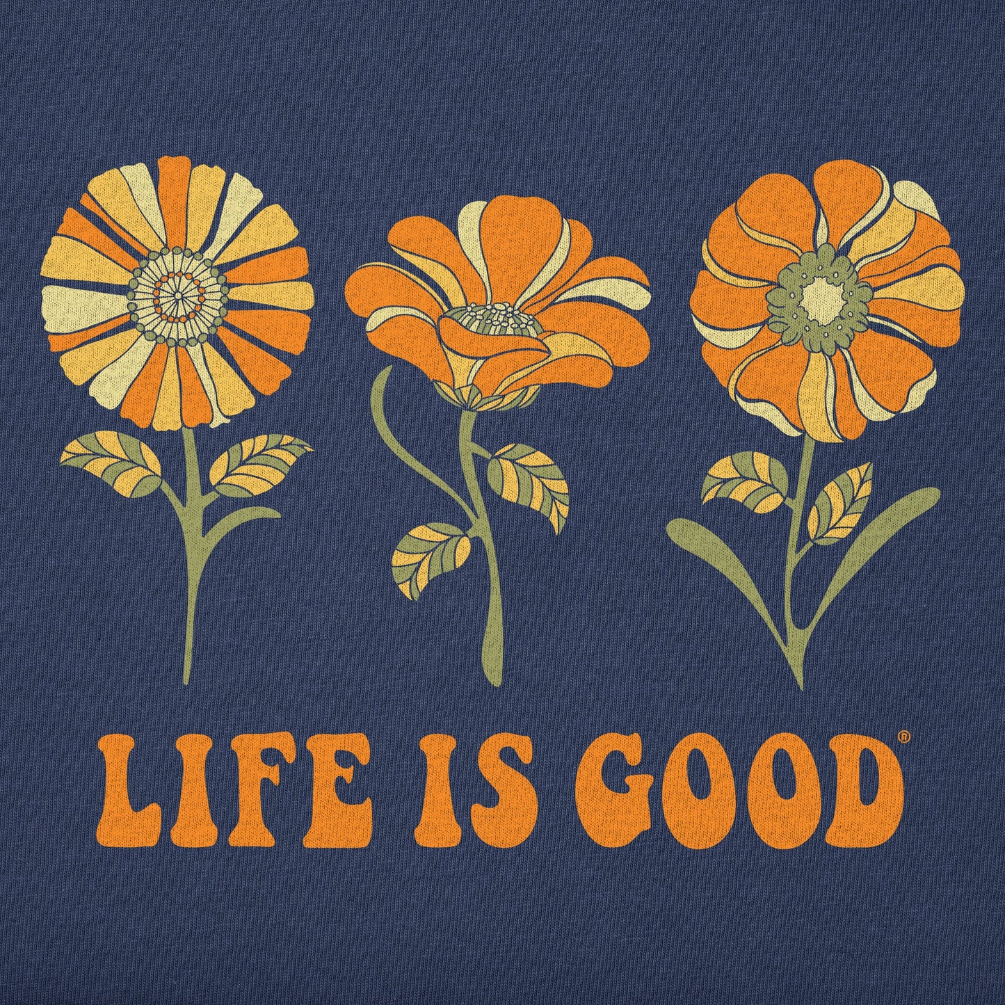 Women's 3 Flowers Short Sleeve Crusher Vee