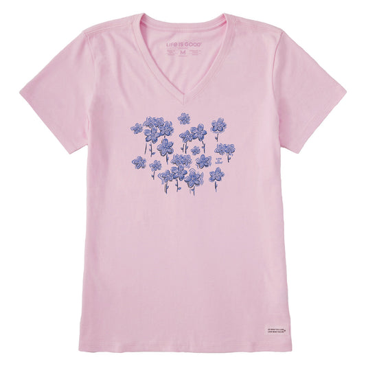 Women's Forget Me Nots Short Sleeve Crusher Vee