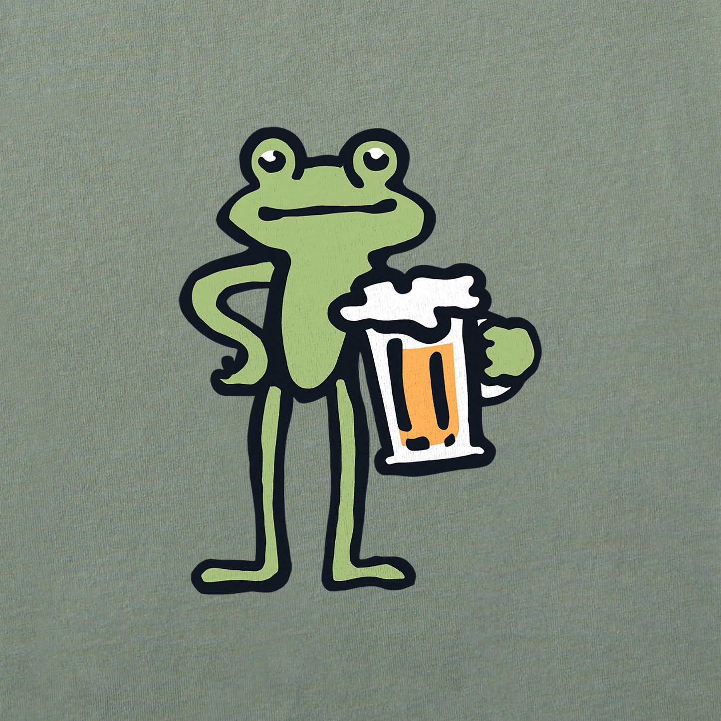 Women's Frog with Beer Short Sleeve Crusher Vee