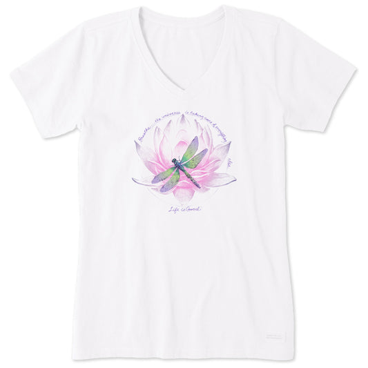 Women's Dragonfly Lotus Breathe Short Sleeve Crusher Vee