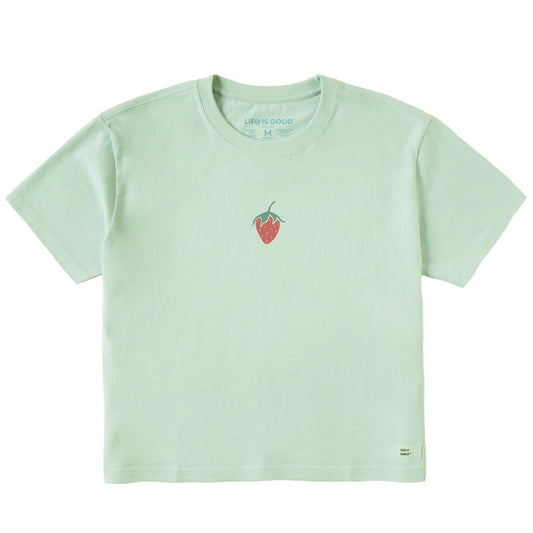 Women's Strawberry Mini Short Sleeve Crusher Boxy Tee