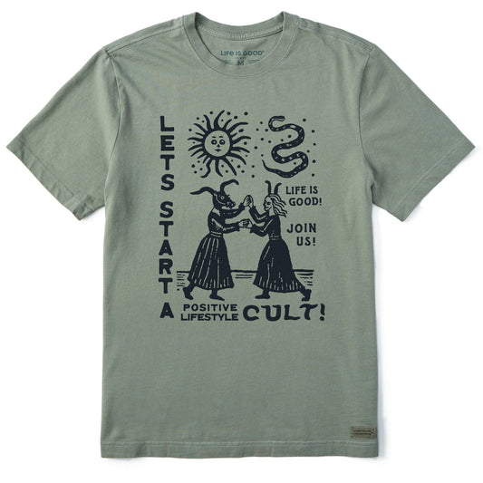 Men's Let's Start a Cult Short Sleeve Crusher Tee