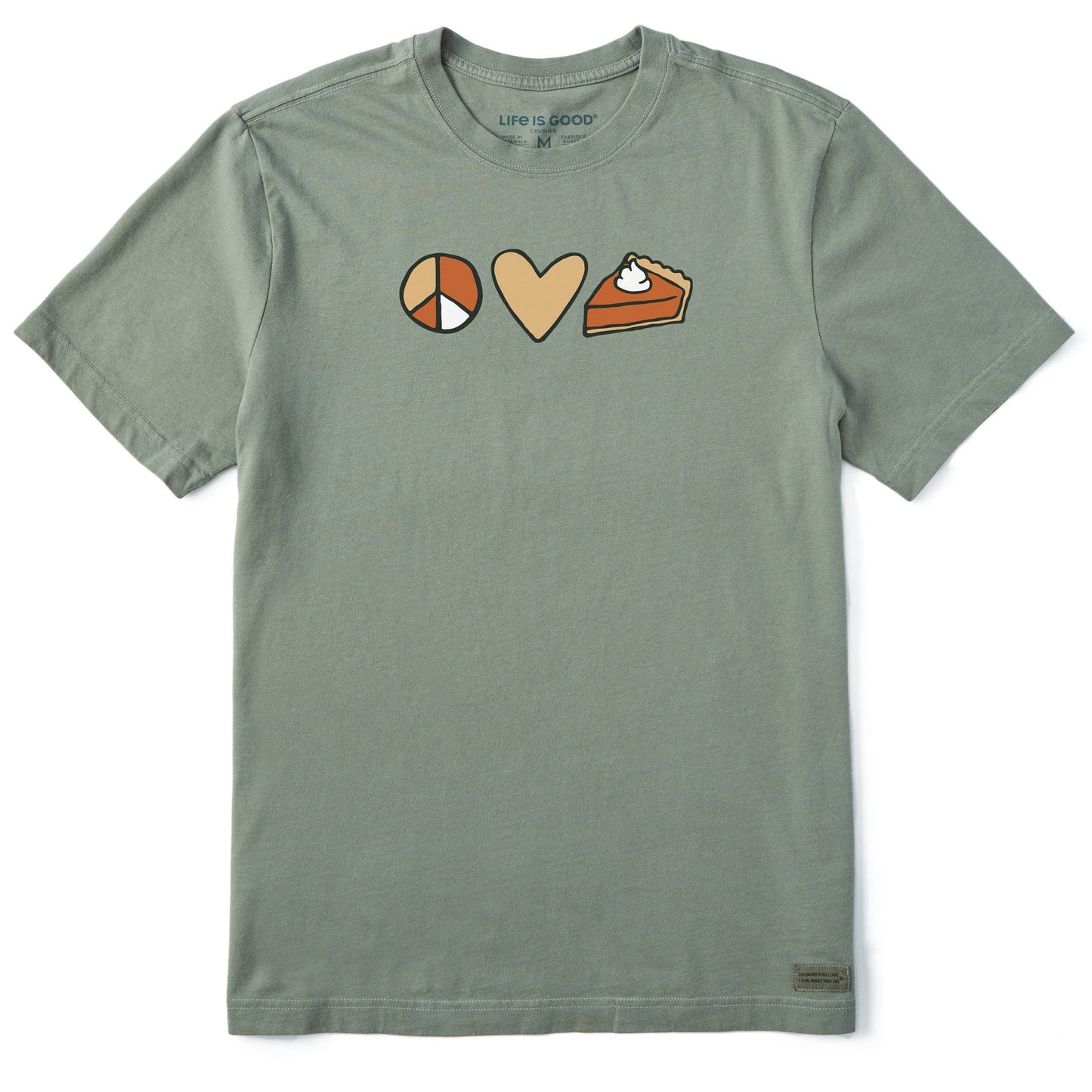 Men's Peace Love Pumpkin Pie Short Sleeve Crusher Tee