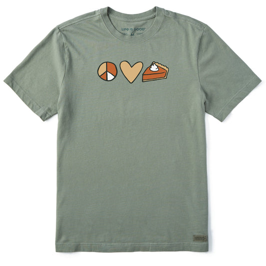 Men's Peace Love Pumpkin Pie Short Sleeve Crusher Tee