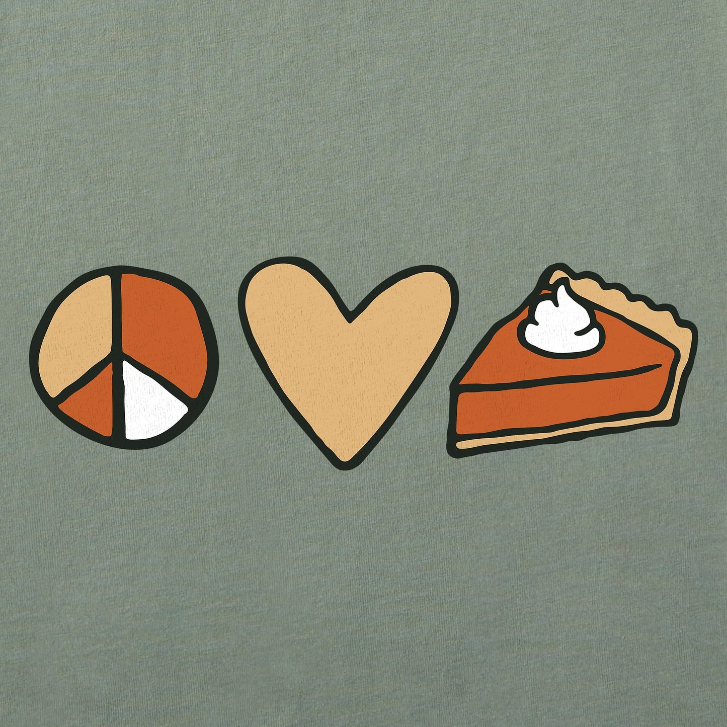 Men's Peace Love Pumpkin Pie Short Sleeve Crusher Tee