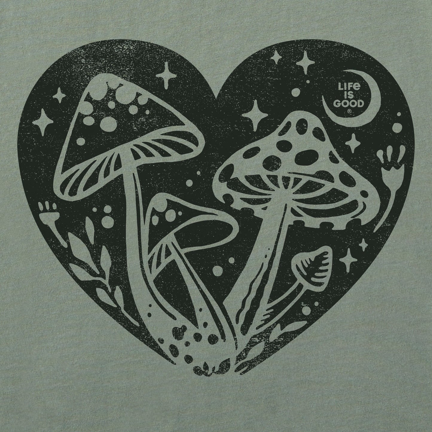 Women's Mushroom Heart Short Sleeve Crusher Boxy Tee