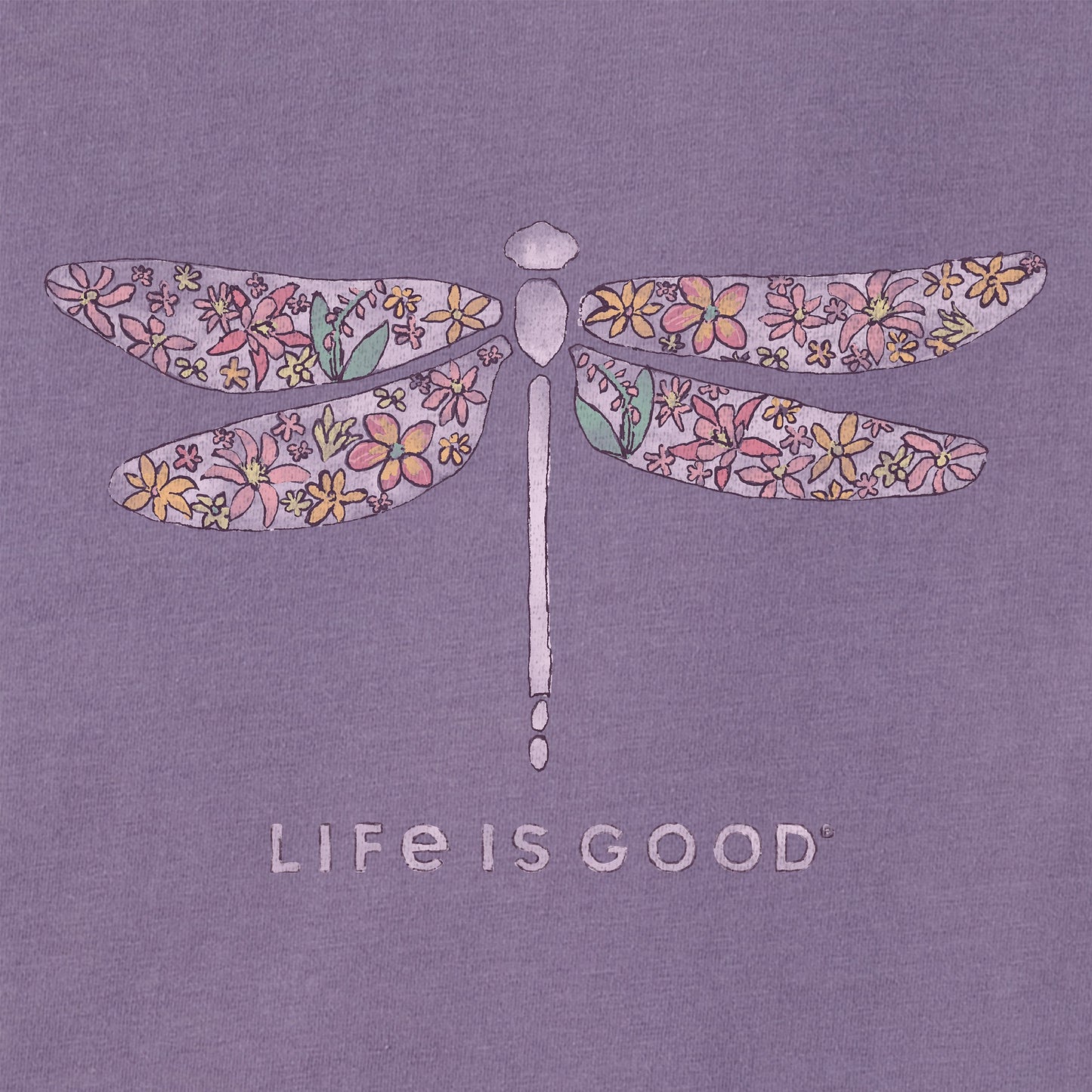 Women's Wildflower Dragonfly Short Sleeve Crusher Tee