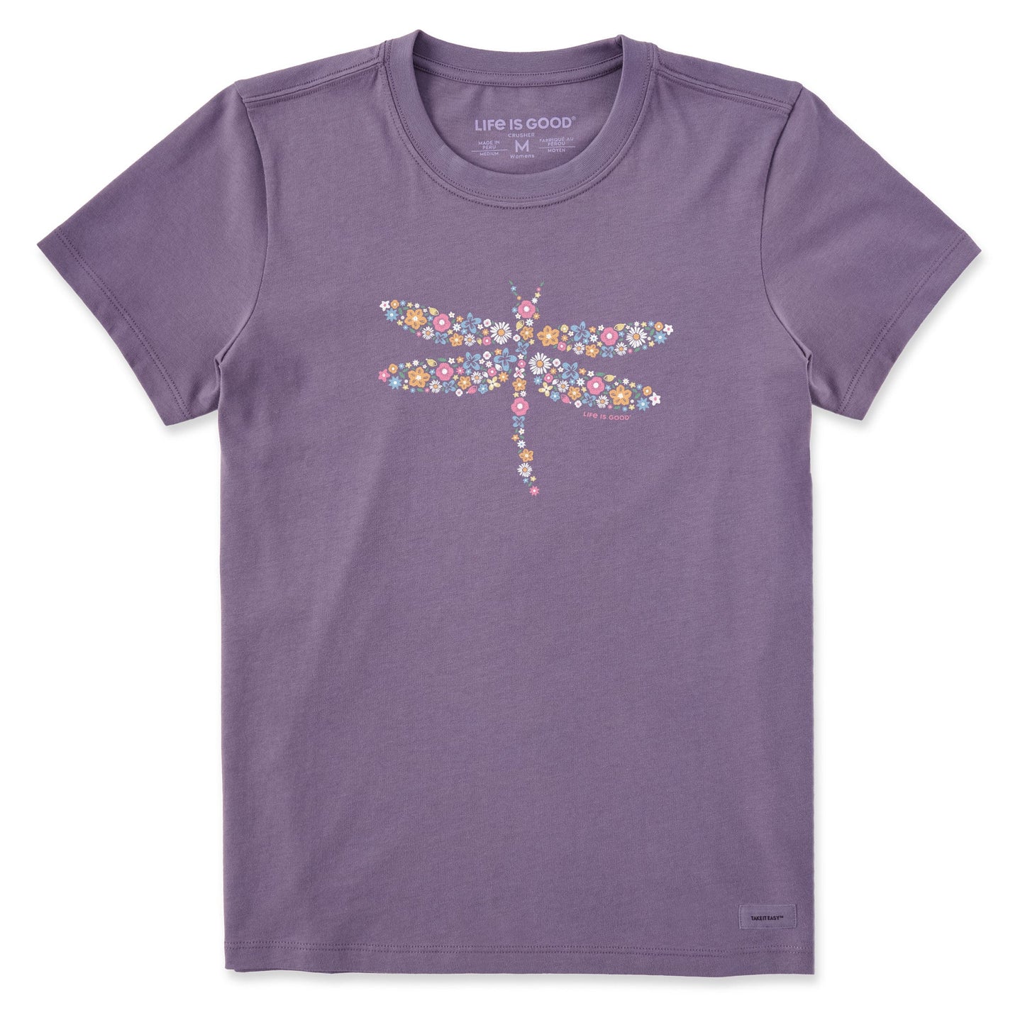 Women's Dragonfly Flowers Short Sleeve Tee