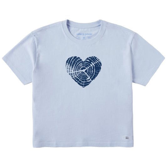 Women's Bert's Hickory Heart Short Sleeve Crusher Boxy Tee