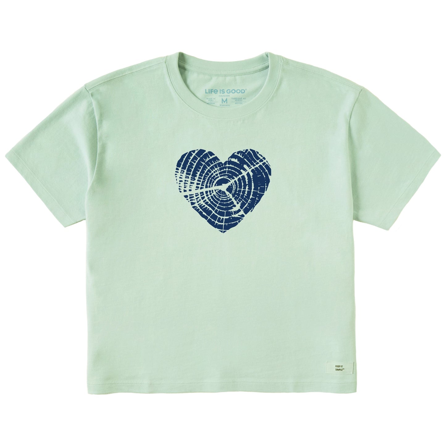 Women's Bert's Hickory Heart Short Sleeve Crusher Boxy Tee