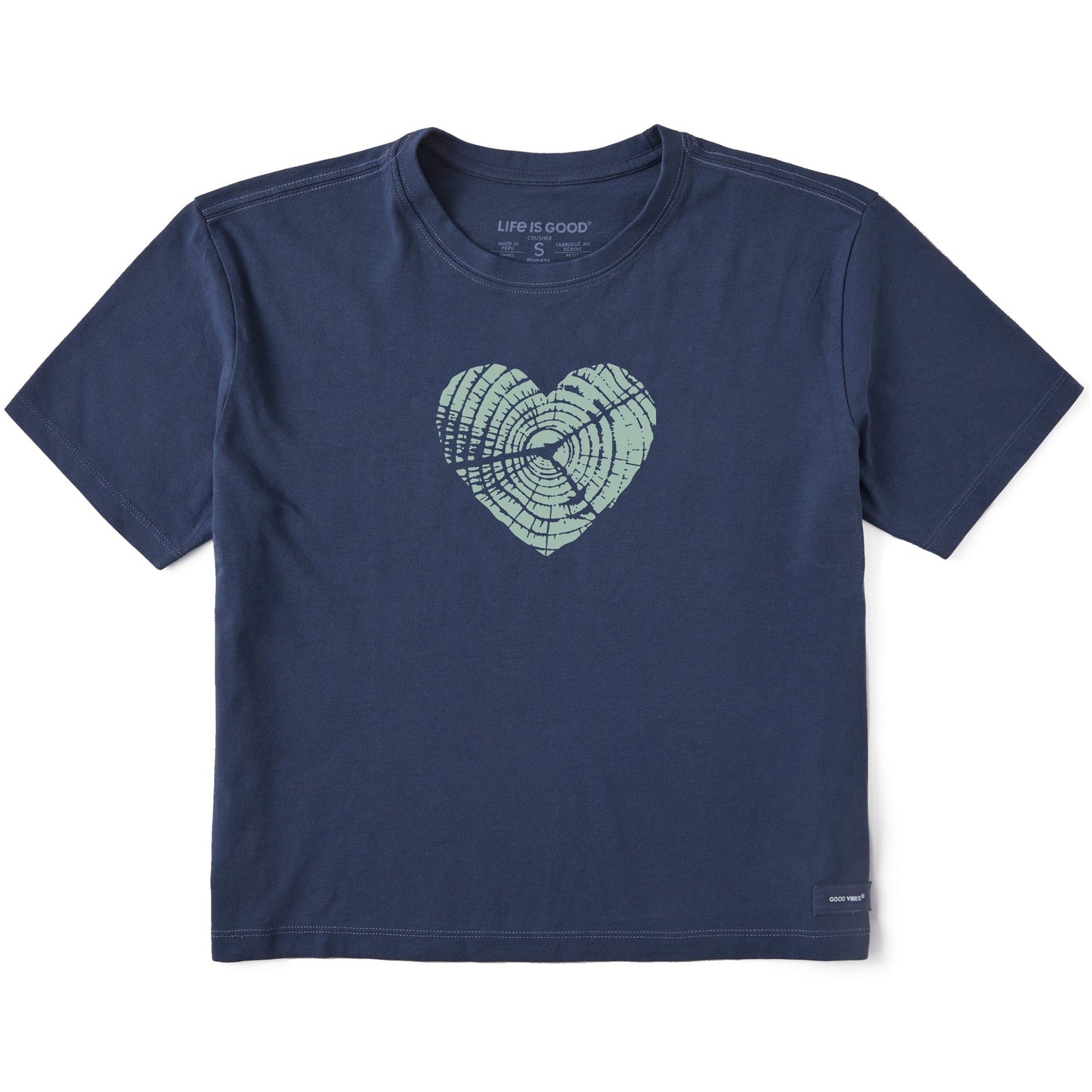 Women's Bert's Hickory Heart Short Sleeve Crusher Boxy Tee