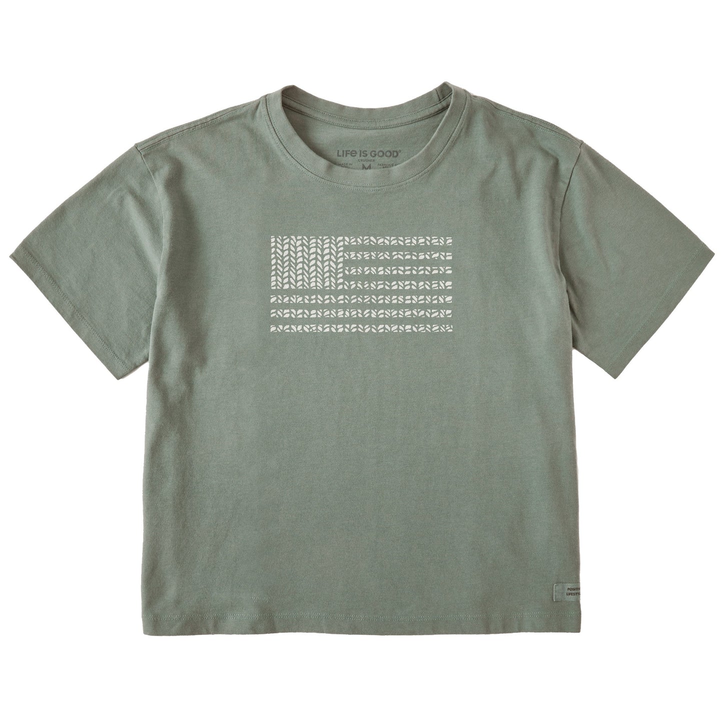 Women's Bert's Herringbone Flag Short Sleeve Crusher Boxy Tee