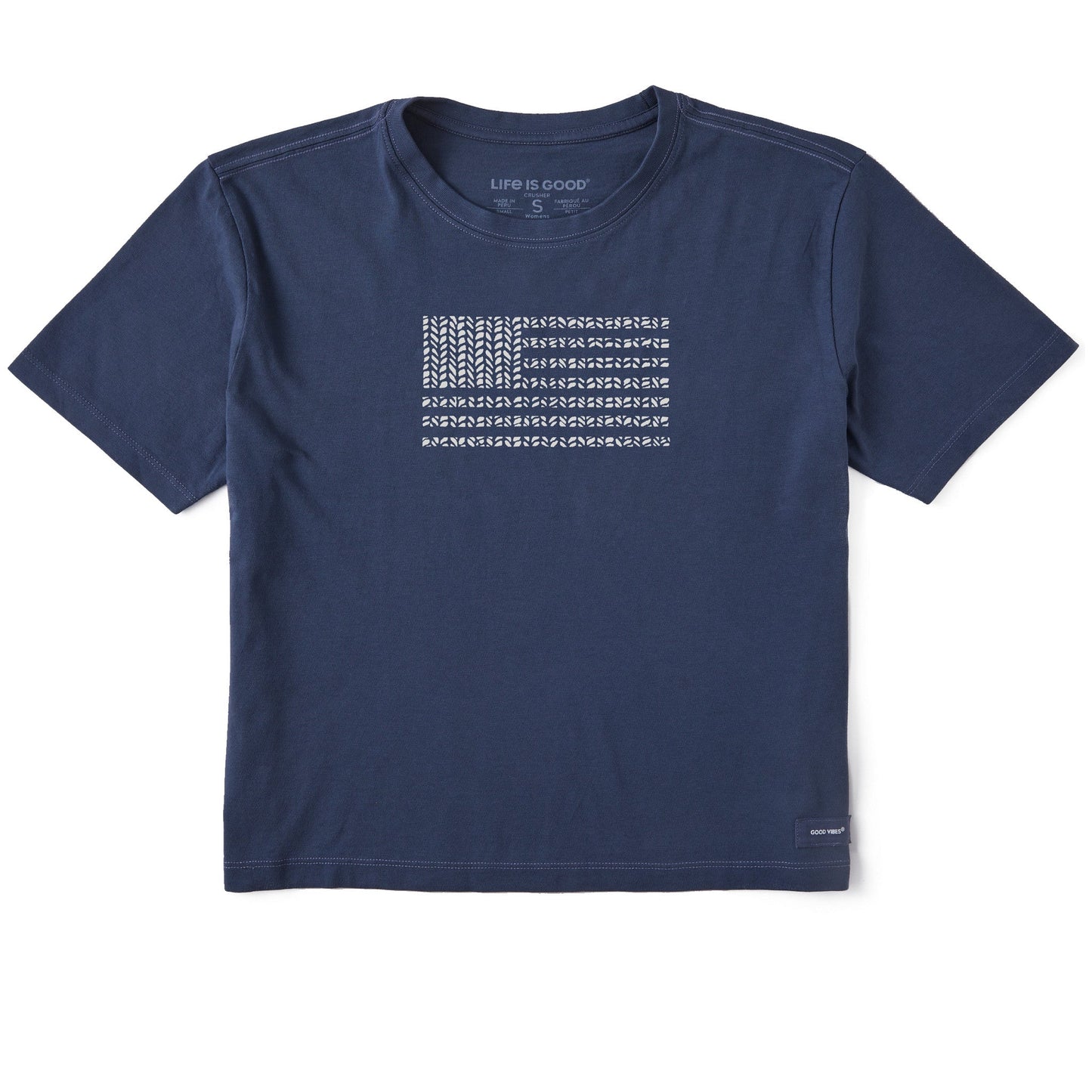Women's Bert's Herringbone Flag Short Sleeve Crusher Boxy Tee