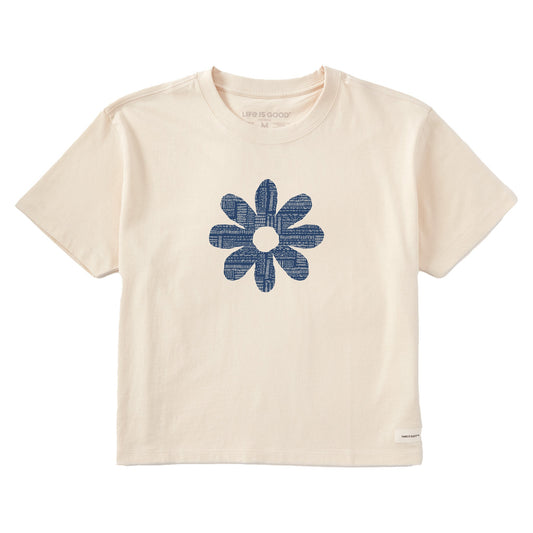 Women's Bert's Patchwork Daisy Short Sleeve Crusher Boxy Tee
