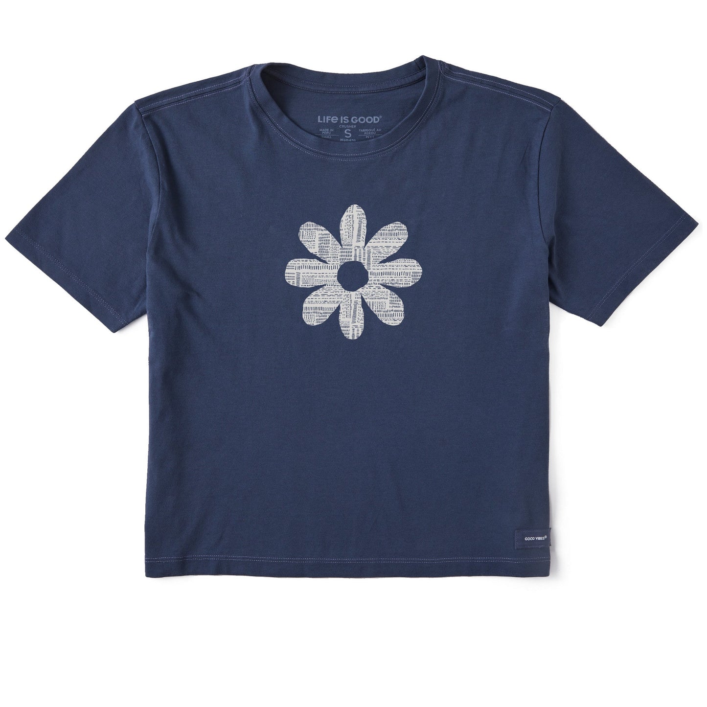 Women's Bert's Patchwork Daisy Short Sleeve Crusher Boxy Tee