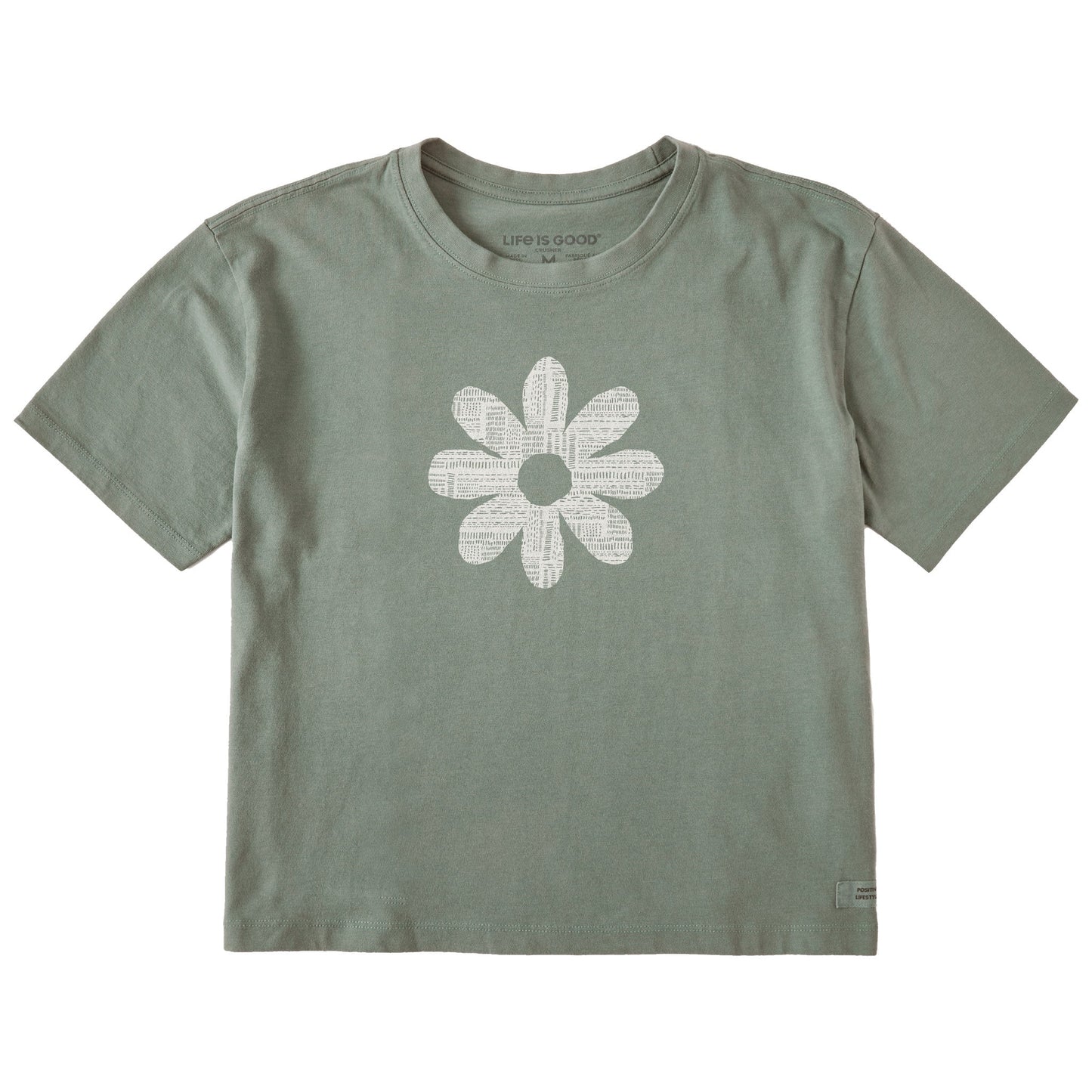 Women's Bert's Patchwork Daisy Short Sleeve Crusher Boxy Tee
