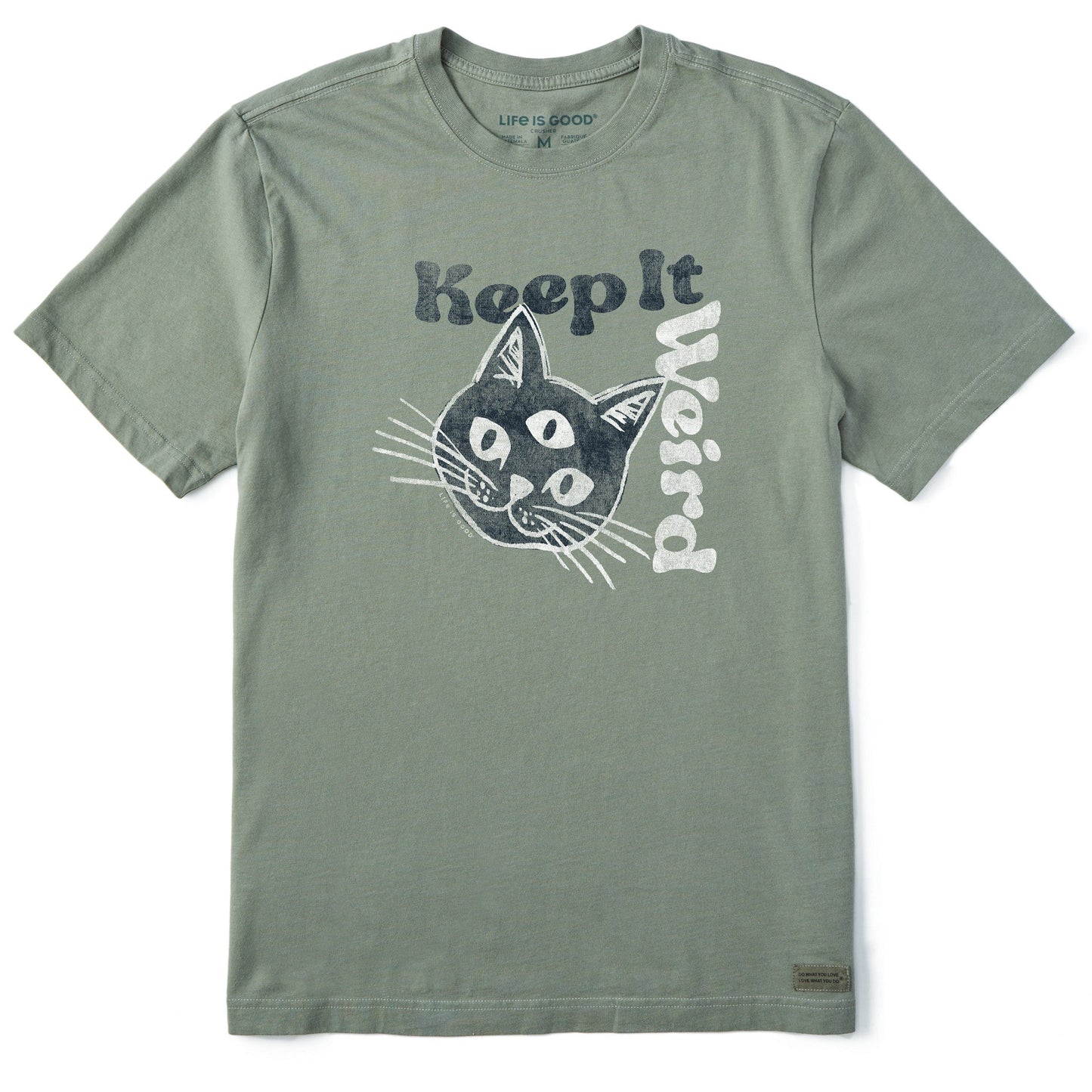 Men's Keep it Weird Cat Short Sleeve Crusher Tee
