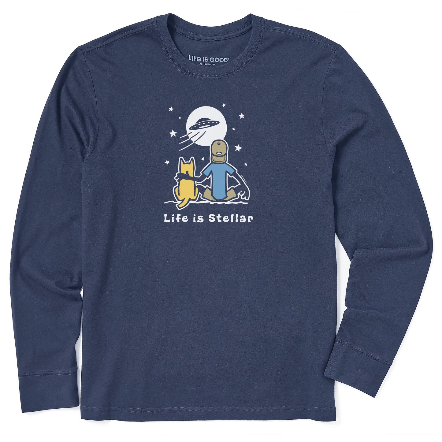 Men's Life is Stellar Jake and Rocket Long Sleeve Crusher Tee