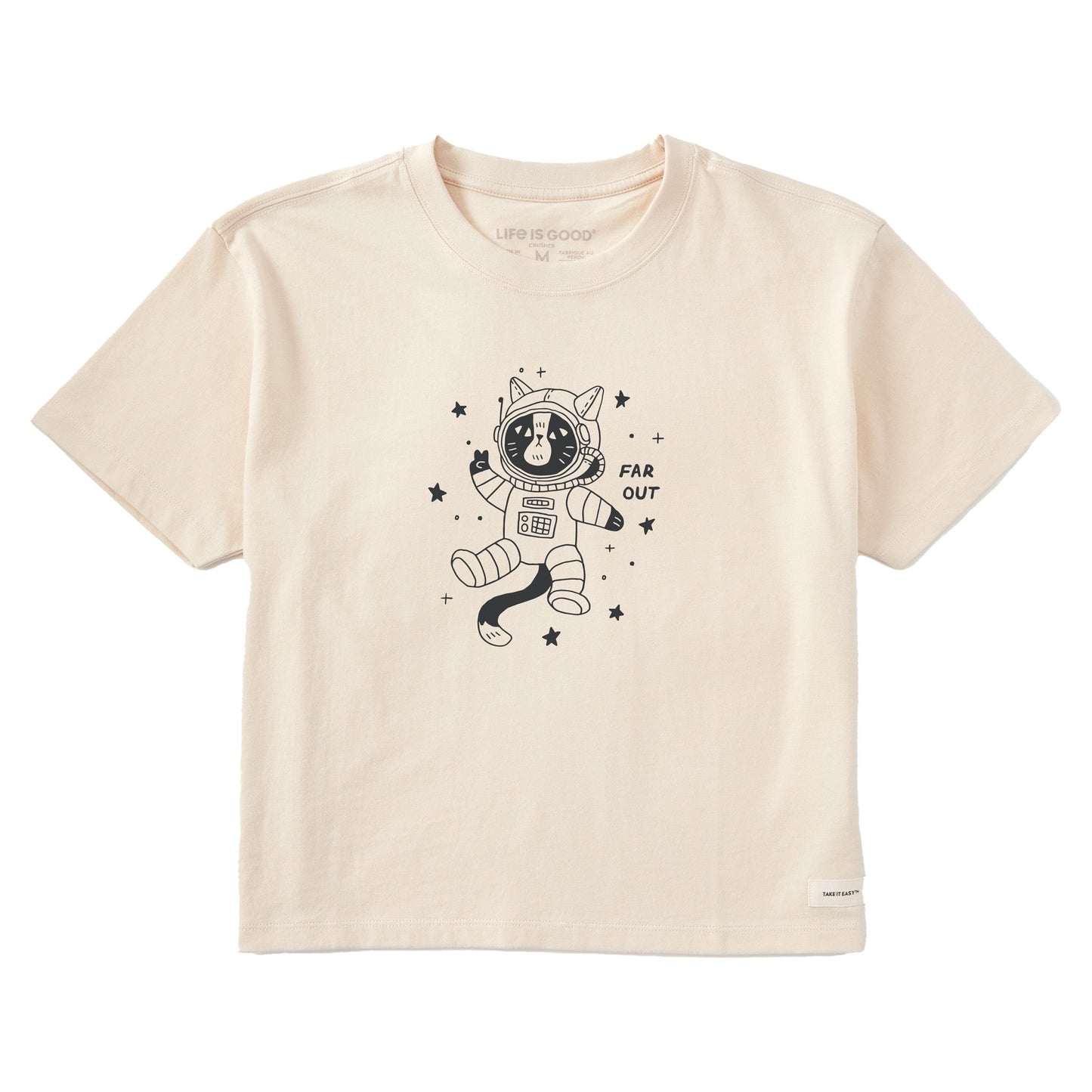 Women's Far Out Catsronaut Short Sleeve Crusher Boxy Tee