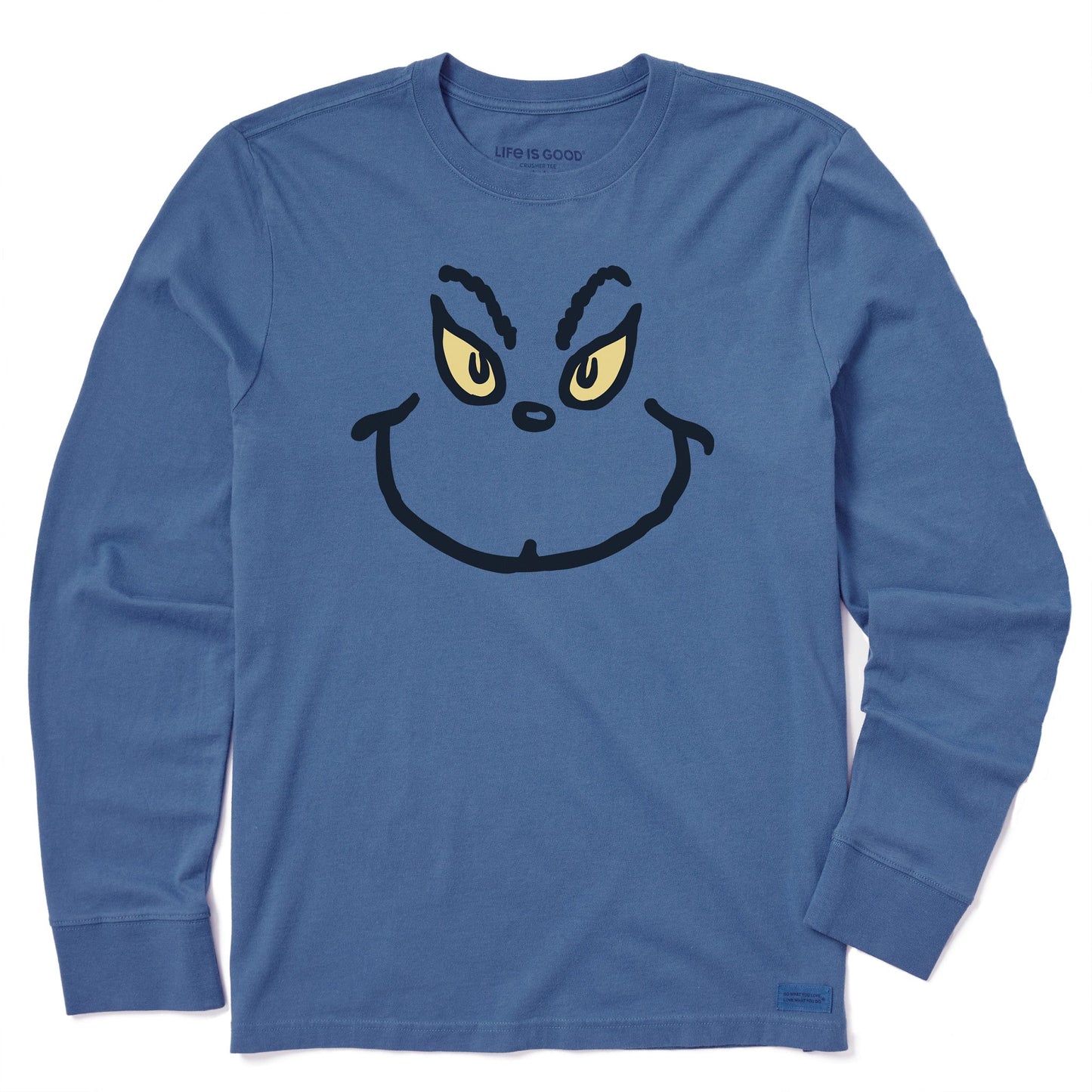 Men's Grinch Grin Long Sleeve Crusher Tee
