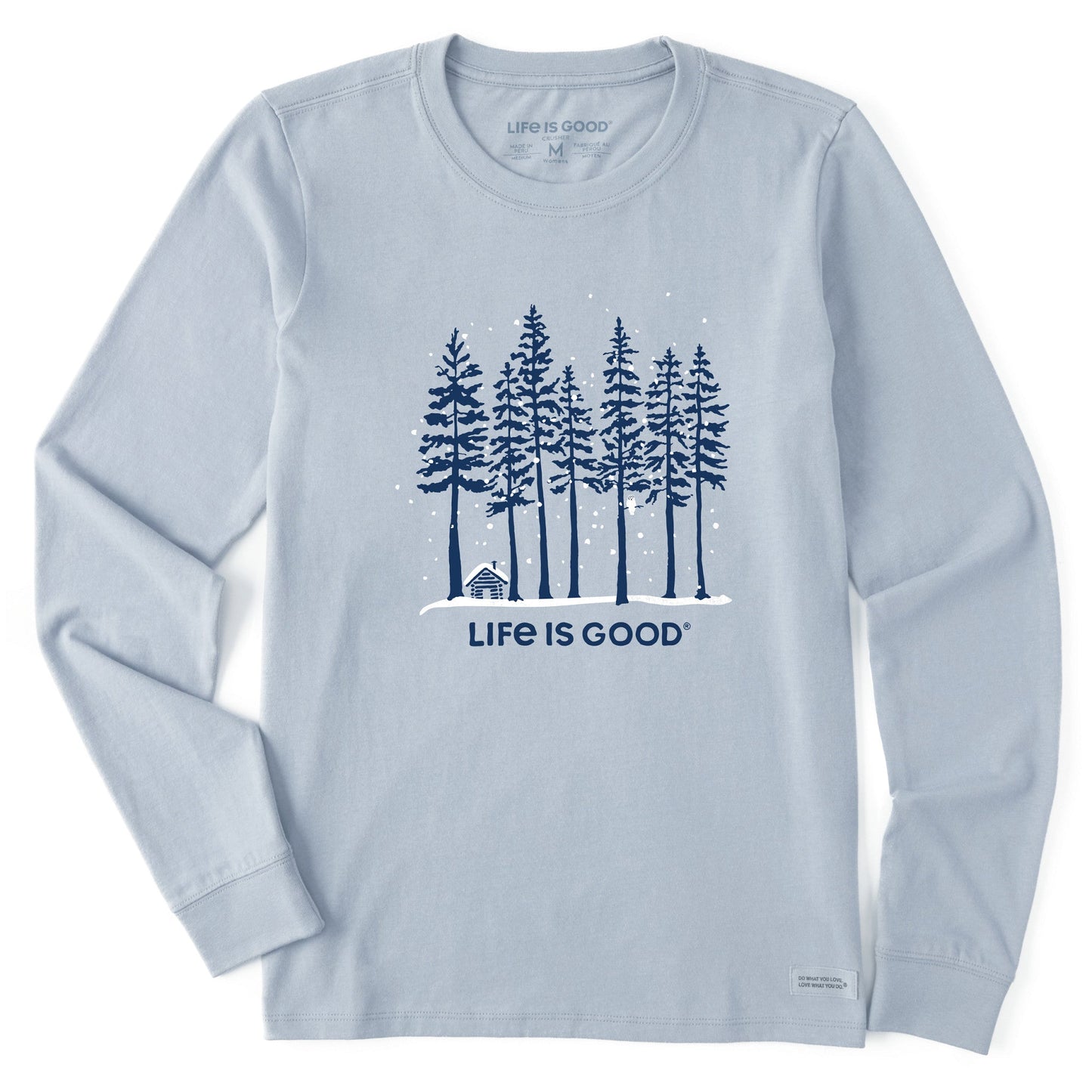 Women's Snowy Owl Tall Pines Long Sleeve Crusher Tee