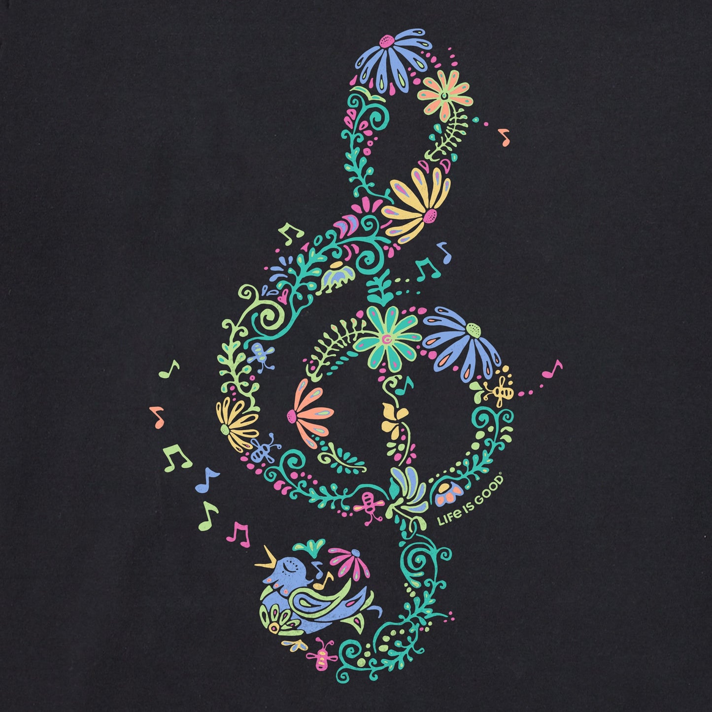 Women's Wildflower G Clef Short Sleeve Crusher Boxy Tee