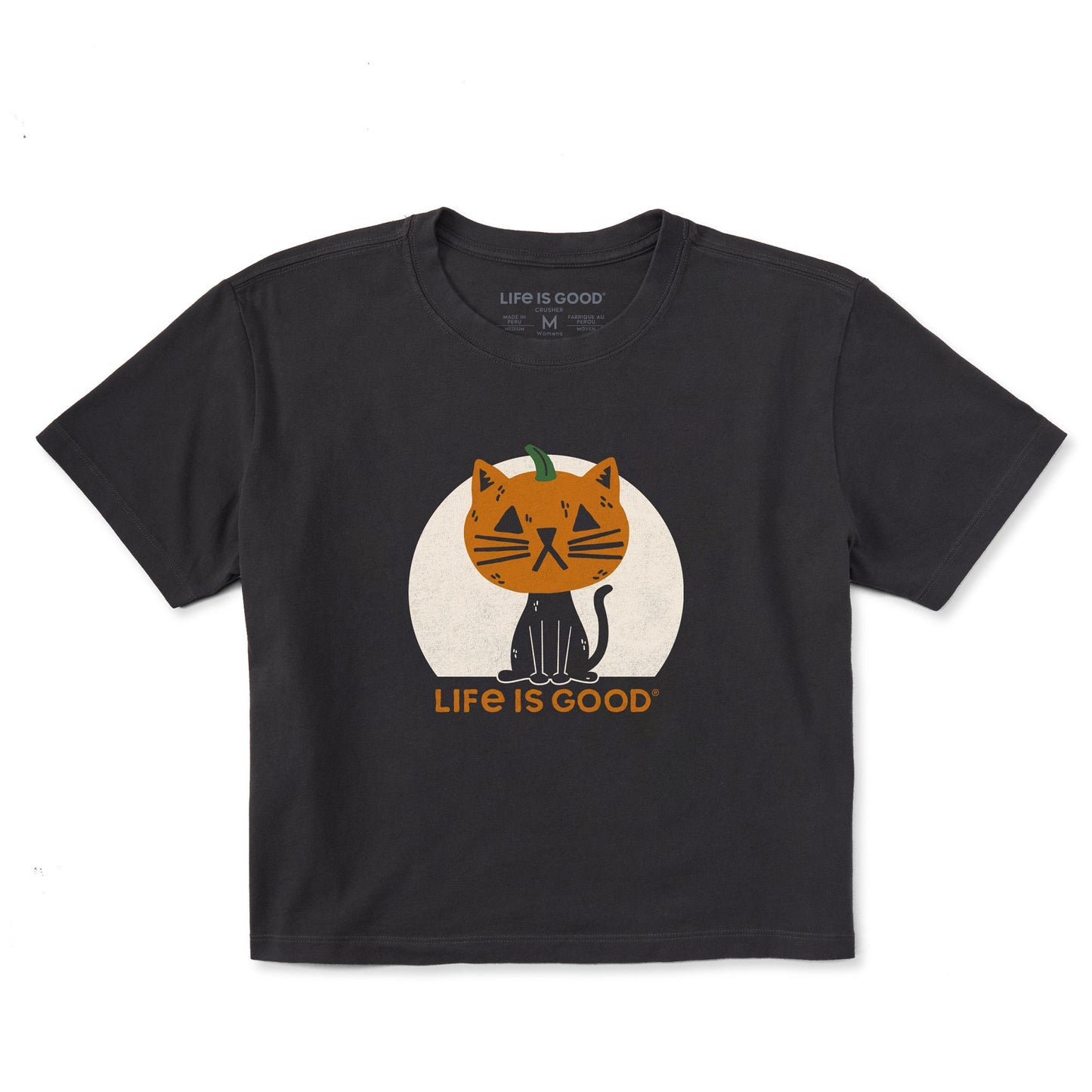 Women's Pumpkinhead Cat Short Sleeve Crusher Boxy Tee