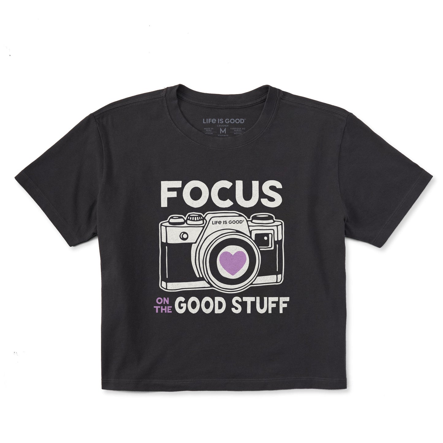 Women's Focus on the Good Stuff Camera Short Sleeve Crusher Boxy Tee