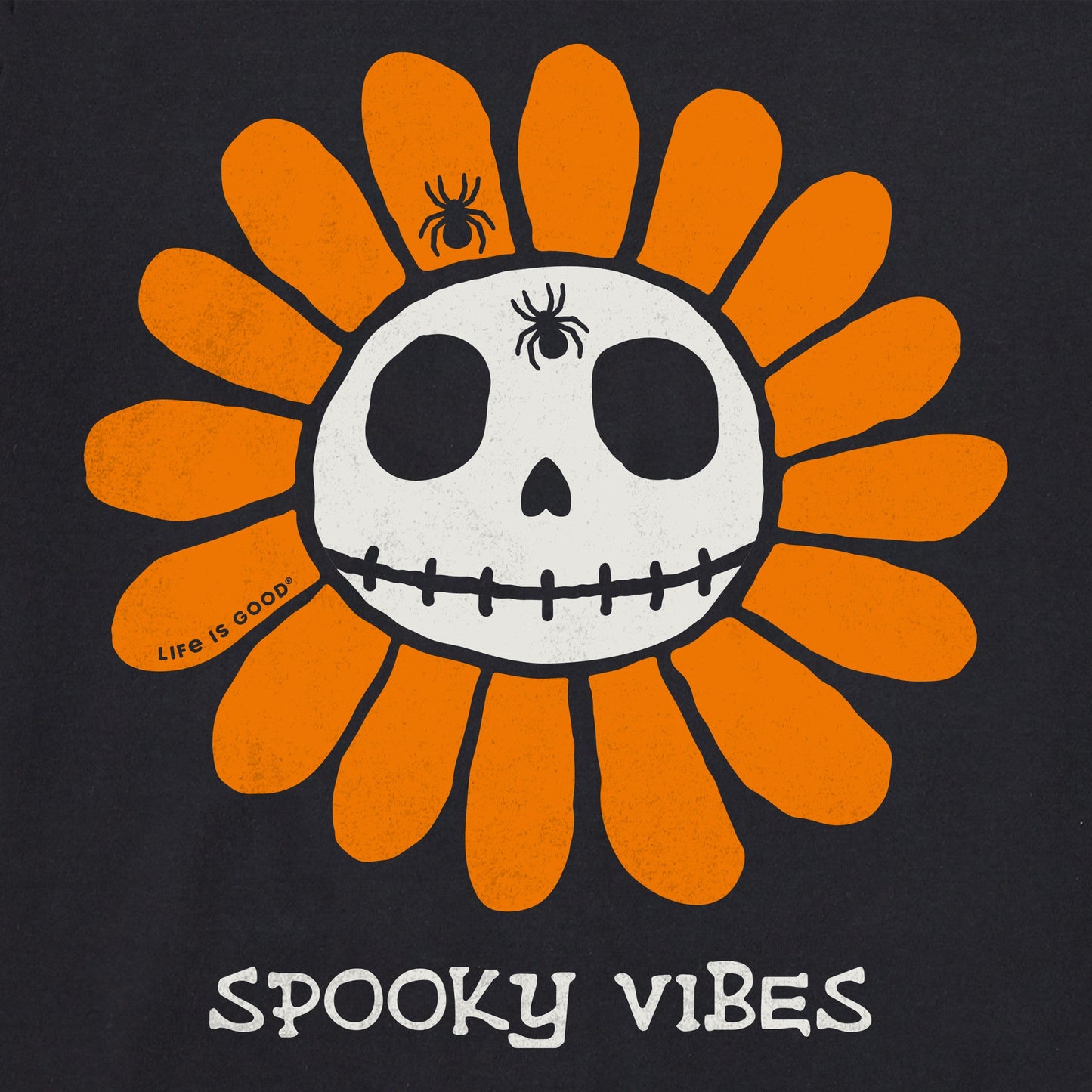 Women's Spooky Vibes Skelaflower Short Sleeve Crusher Boxy Tee