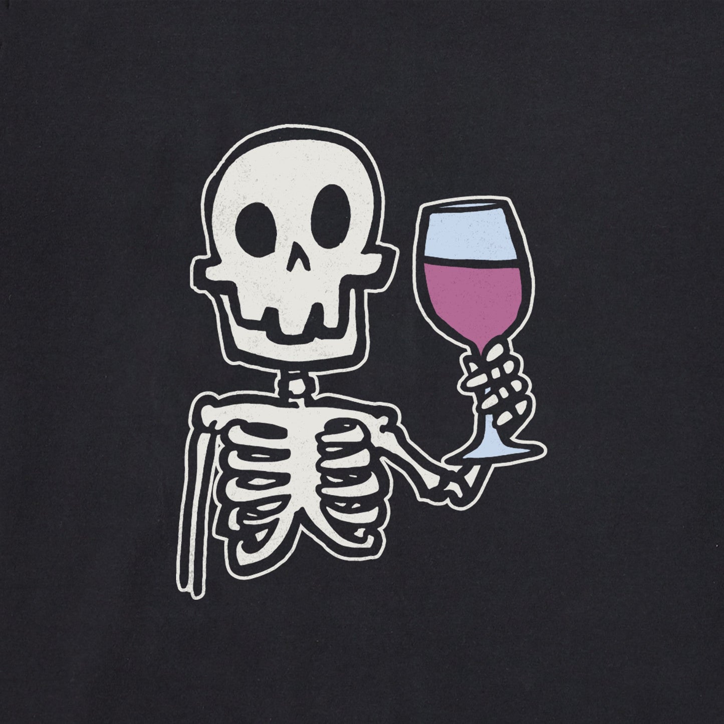 Women's Skeleton with Wine Short Sleeve Crusher Boxy Tee