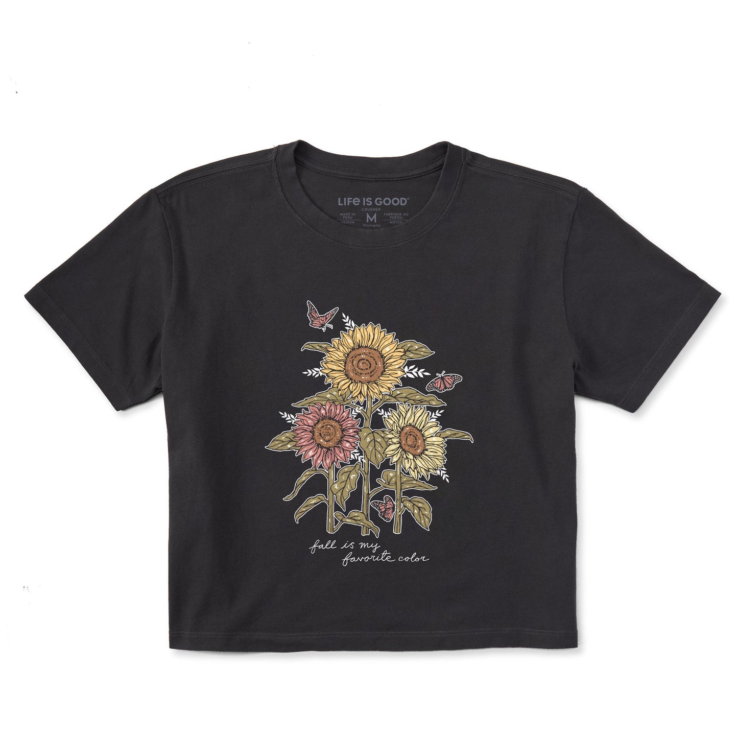 Women's Fall is my Favorite Sunflowers Short Sleeve Crusher Boxy Tee