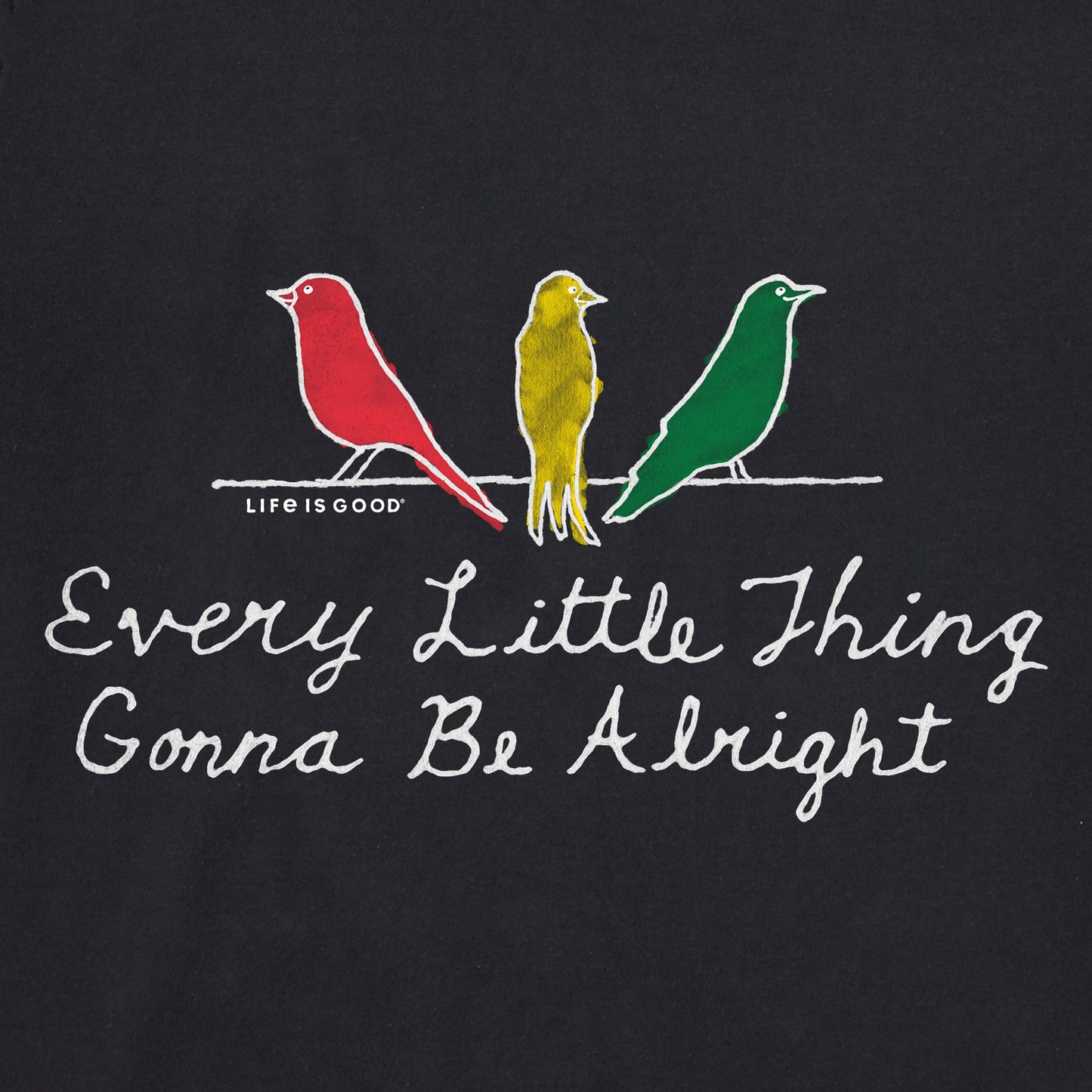 Women's Three Little Birds Gonna Be Alright Short Sleeve Crusher Boxy Tee