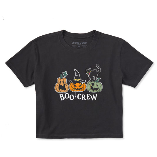 Women's Pumpkins Boo Crew Short Sleeve Crusher Boxy Tee