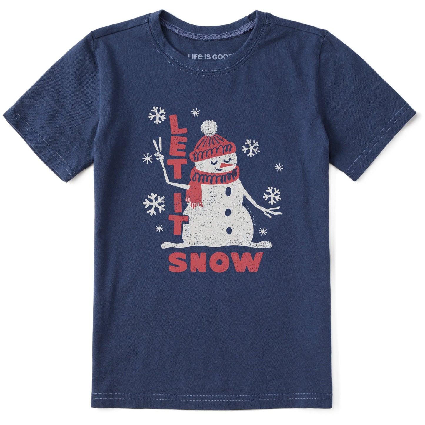 Kids Let it Snow Snowman Short Sleeve Crusher Tee